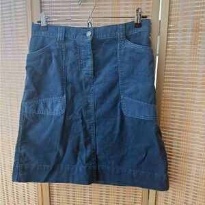 VINTAGE United Colors Of Benetton A Line Skirt Corduroy Blue Size 40 Italy (S)